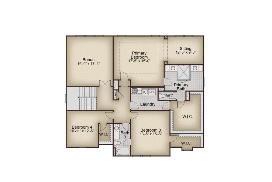 2D floor plan layout for the Elson by McKinley Homes in Bay Creek Overlook, Loganville, GA (Image 4). 2D floor plan layout for the Elson by McKinley Homes in Bay Creek Overlook, Loganville, GA (Image 4).