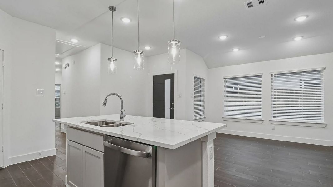 Furnished interior view inside a new home in Meridiana Townhomes, Manvel (Image 16).