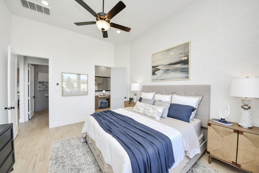 Furnished interior view inside a new home in Meridiana Courtyard Collection, Manvel (Image 30). Furnished interior view inside a new home in Meridiana Courtyard Collection, Manvel (Image 30).