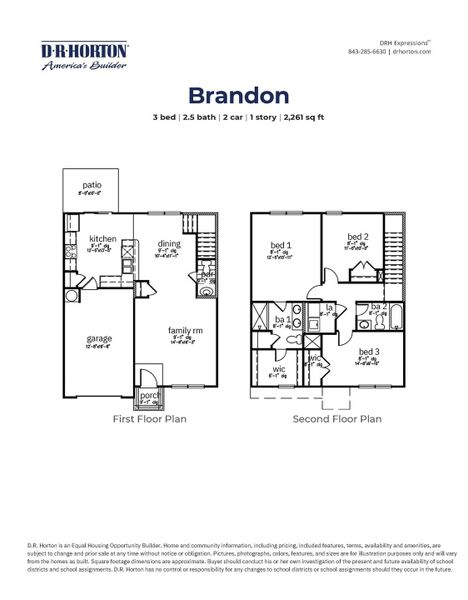 2D floor plan layout of this home in Carolina Groves, Moncks Corner, SC (Image 2).