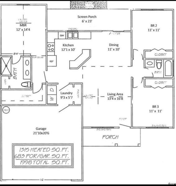 2D floor plan layout of this home in , Orangeburg, SC (Image 4).