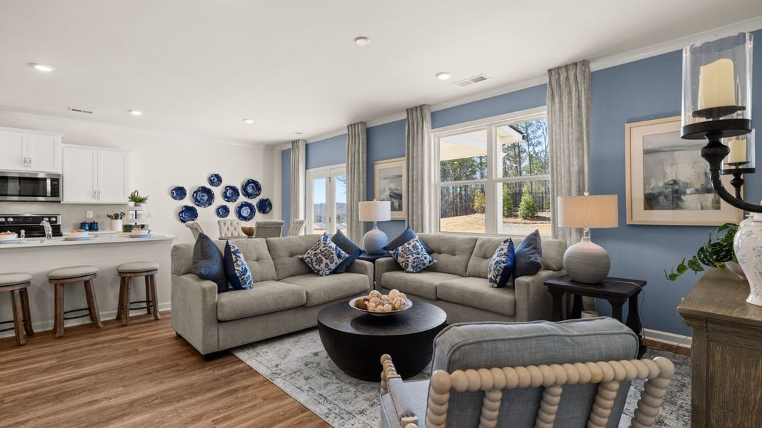 Representative furnished interior of a home built from the Hayden by D.R. Horton in Kingston Ranch at Lake Oconee, Buckhead (Image 12).