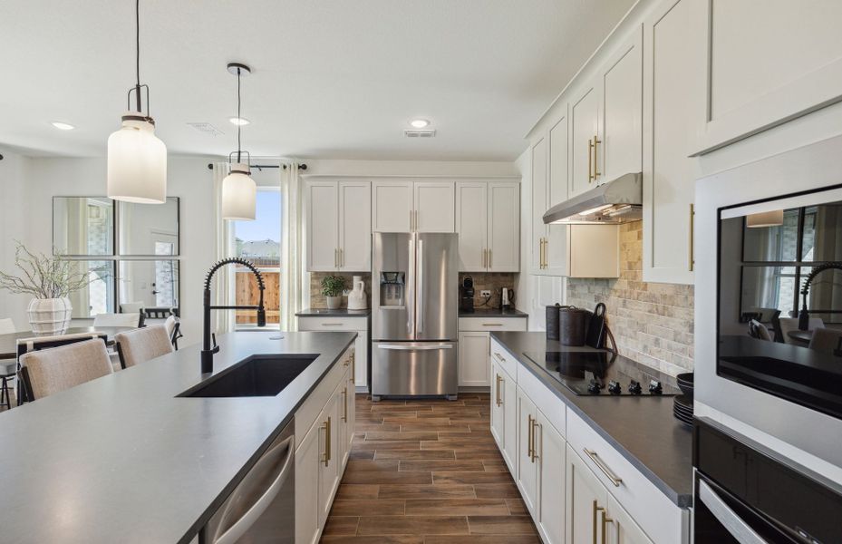 Abundant cabinet space in kitchen