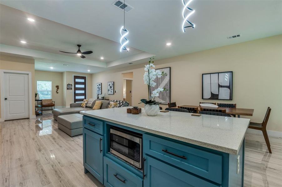 Open floor plan keeps you connected with the kitchen, dining and living areas. Open floor plan keeps you connected with the kitchen, dining and living areas.
