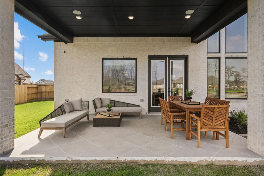 Exterior details and patio area of a home in Fulbrook on Fulshear Creek 60', Fulshear (Image 27).