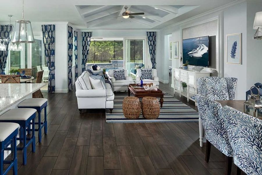 Representative furnished interior of a home built from the Breeze by Minto Communities in Latitude Margaritaville Hilton Head, Hardeeville (Image 7). Representative furnished interior of a home built from the Breeze by Minto Communities in Latitude Margaritaville Hilton Head, Hardeeville (Image 7).