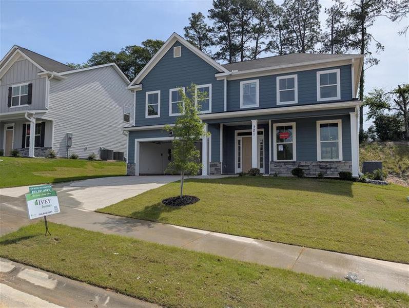 Front exterior of a new home in Forrest Bluff, North Augusta, SC, highlighting curb appeal (Image 13).