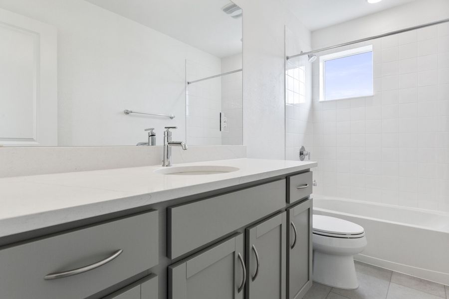 Furnished interior view inside a new home in Trailside on Harmony, Timnath (Image 9).