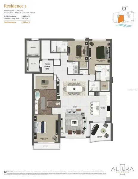 2D floor plan layout of this home in , Tampa, FL (Image 6).