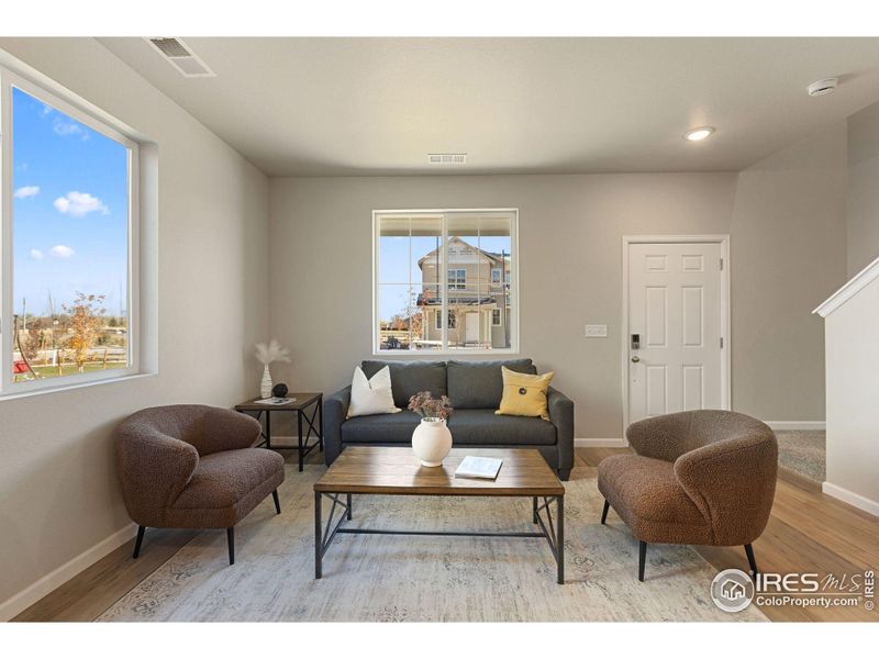 Furnished interior view inside a new home in Spring Valley, Longmont (Image 13). Furnished interior view inside a new home in Spring Valley, Longmont (Image 13).