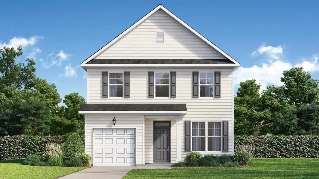 Representative exterior photo of a completed home built from the ANSLEY Express by D.R. Horton in WillowBrook, Winder, GA (Image 1).