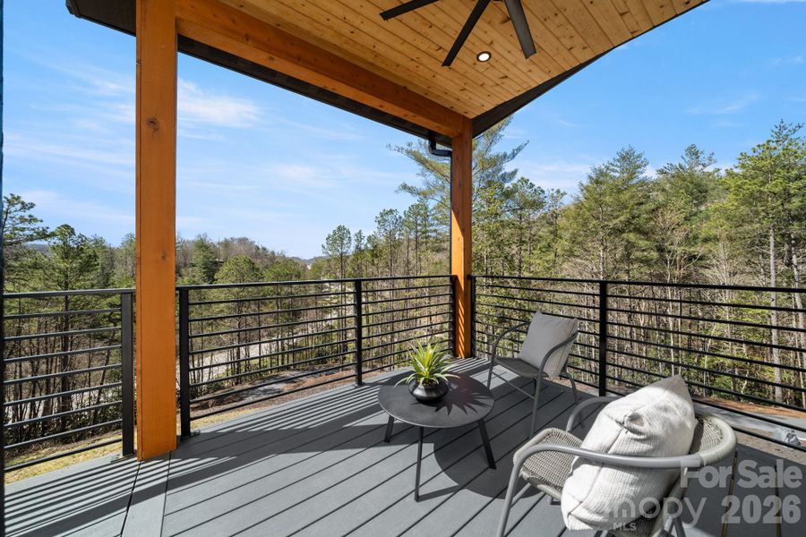 Exterior details and patio area of a home in , Mills River (Image 29).