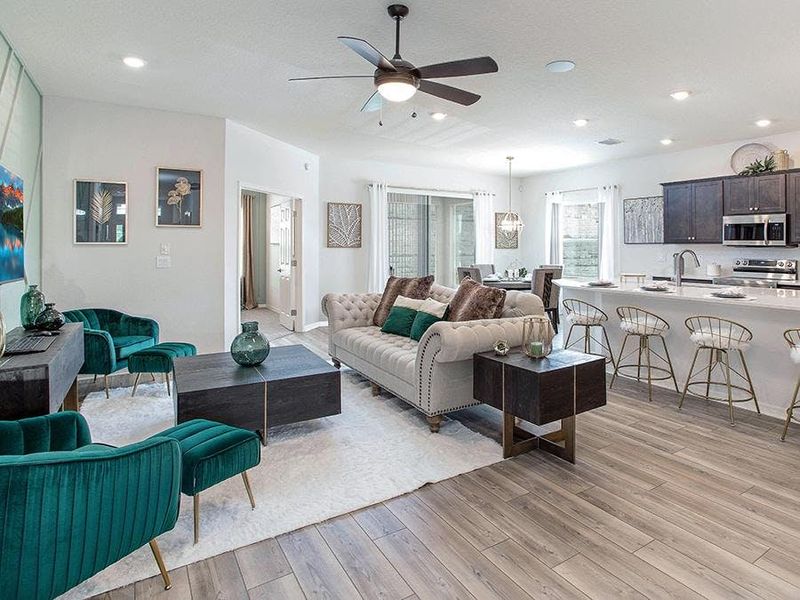 The expansive living space allows for flexible furniture layouts - Shelby II by Highland Homes