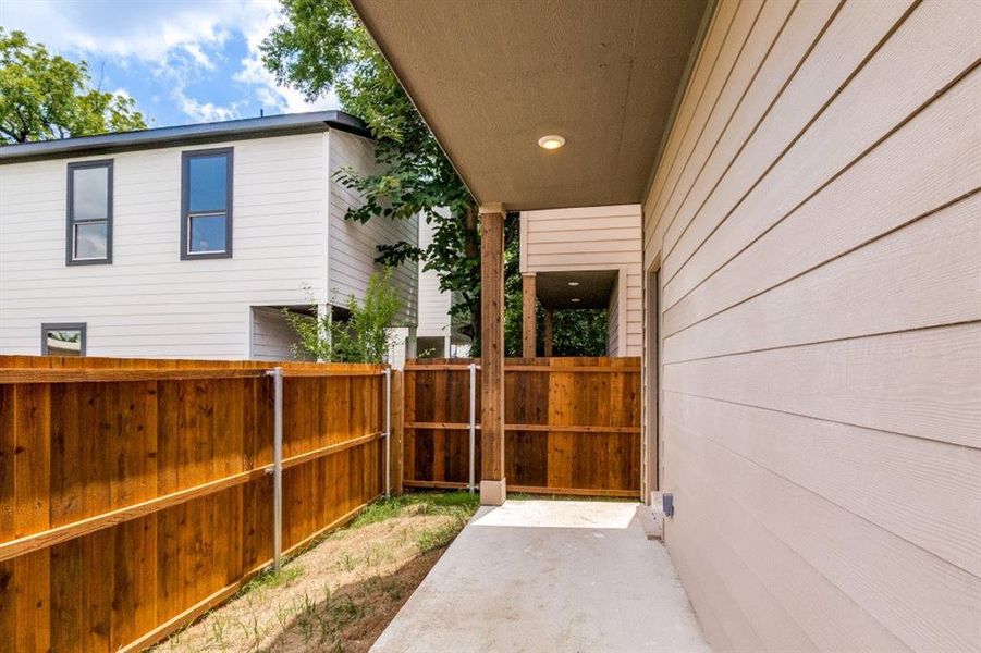 Exterior details and patio area of a home in , Dallas (Image 4). Exterior details and patio area of a home in , Dallas (Image 4).
