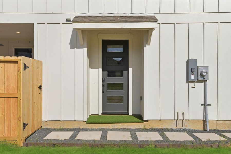 Exterior details and patio area of a home in , Houston (Image 29).