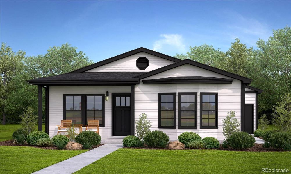 Front exterior of a new home in , Fort Morgan, CO, highlighting curb appeal (Image 1). Front exterior of a new home in , Fort Morgan, CO, highlighting curb appeal (Image 1).