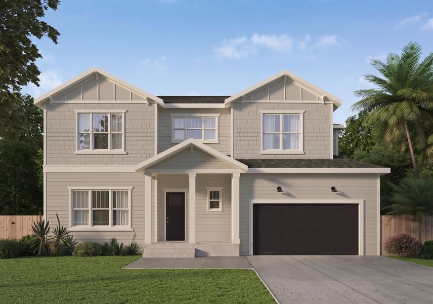 Front exterior of a new home in , Tampa, FL, highlighting curb appeal (Image 1). Front exterior of a new home in , Tampa, FL, highlighting curb appeal (Image 1).
