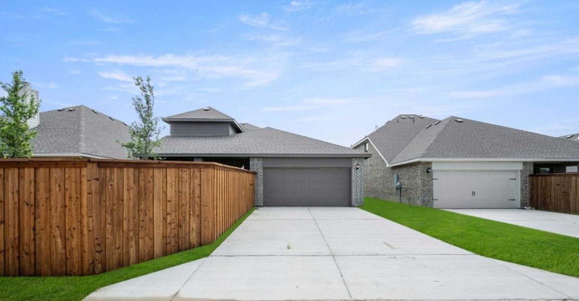 Representative exterior photo of a completed home built from the Dozier by Impression Homes in Redden Farms, Midlothian, TX (Image 26). Representative exterior photo of a completed home built from the Dozier by Impression Homes in Redden Farms, Midlothian, TX (Image 26).