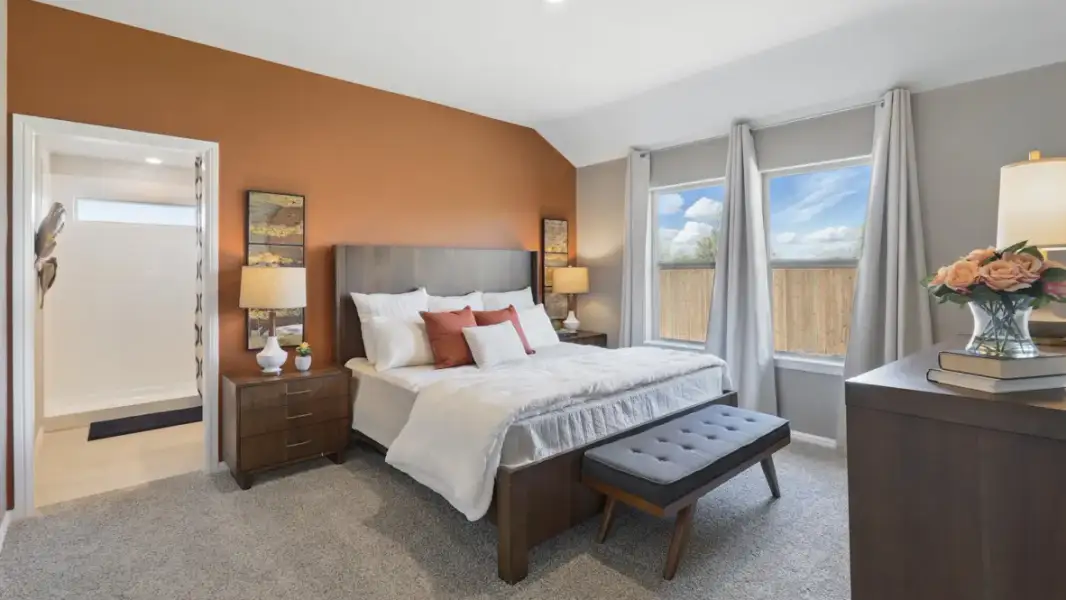 Furnished interior view inside a new home in Rosewood at Beltmill, Fort Worth (Image 18). Furnished interior view inside a new home in Rosewood at Beltmill, Fort Worth (Image 18).