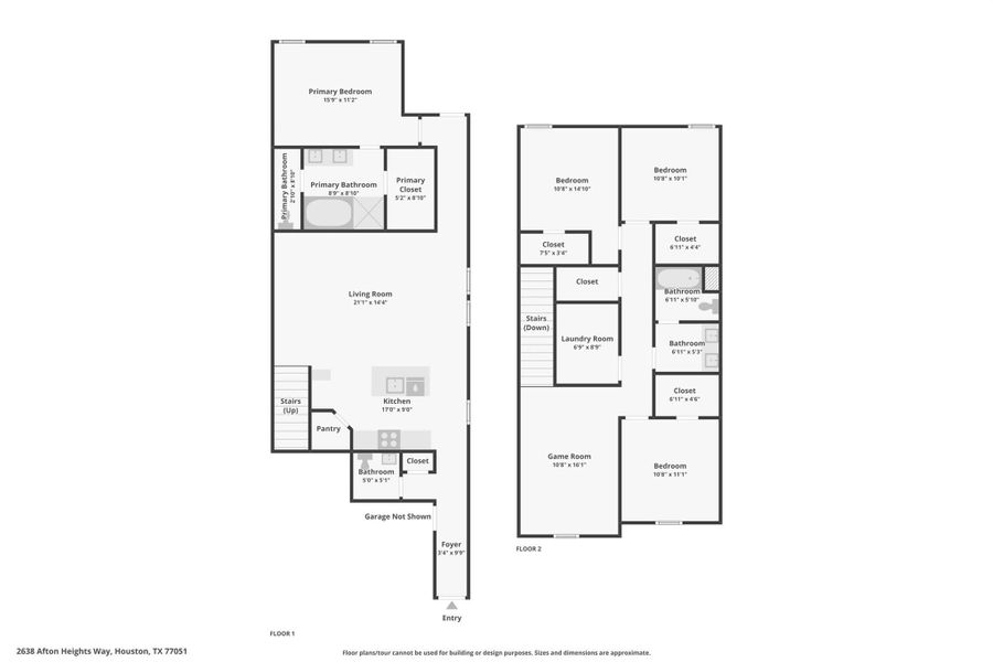 2D floor plan layout of this home in Grand West, Houston, TX (Image 5).