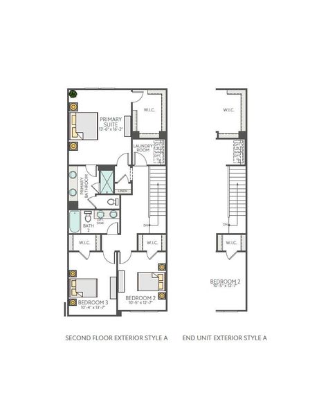 2D floor plan layout for the Mitchell by Tri Pointe Homes in Summit At Homestead, Chapel Hill, NC (Image 4).