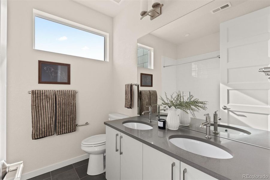 Furnished interior view inside a new home in Lyric at Ridgegate, Lone Tree (Image 16).