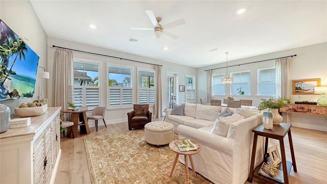 Furnished interior view inside a new home in Emerald Landing at Waterside at Lakewood Ranch – Lake Series, Sarasota (Image 13).