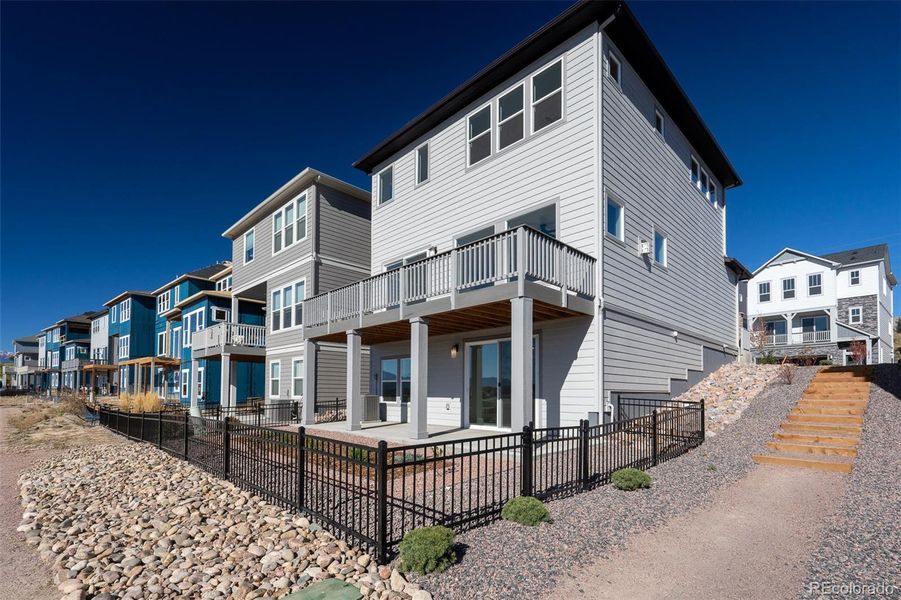 Exterior details and patio area of a home in Trailside at Cottonwood Creek, Colorado Springs (Image 25).