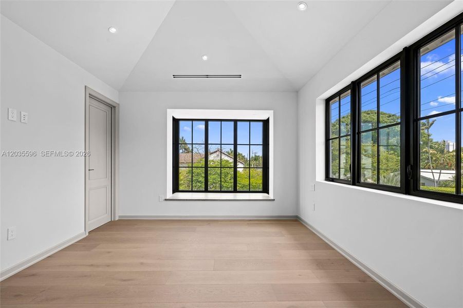 Second floor bedroom has huge window box seat Second floor bedroom has huge window box seat