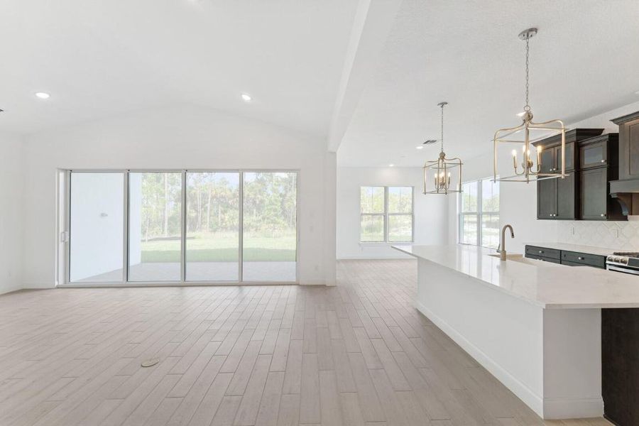 Great Room, Kitchen and Dining Area