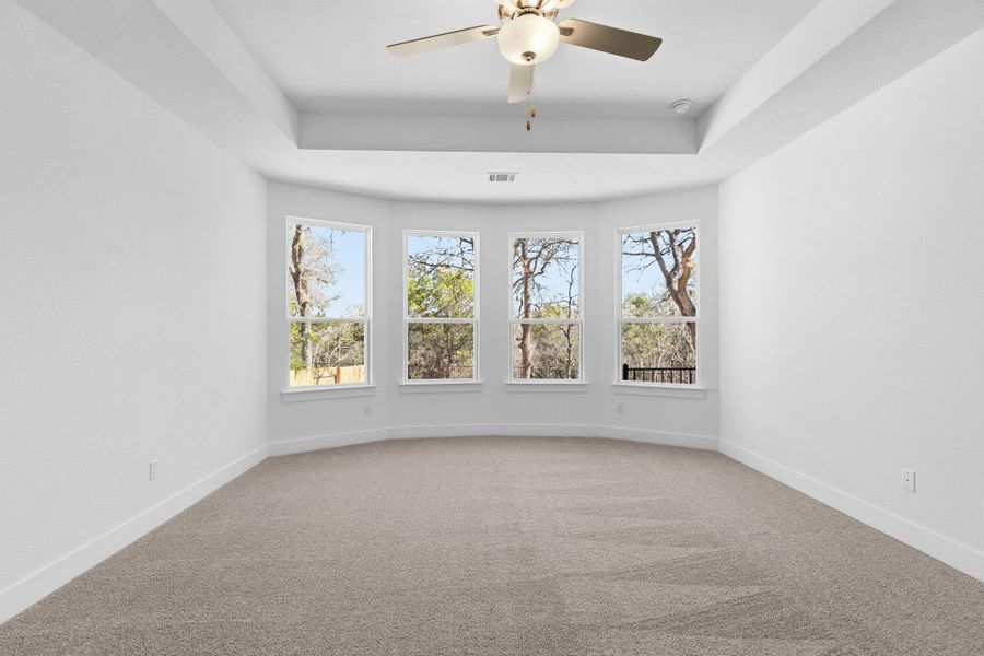 Primary Bedroom with tray ceiling