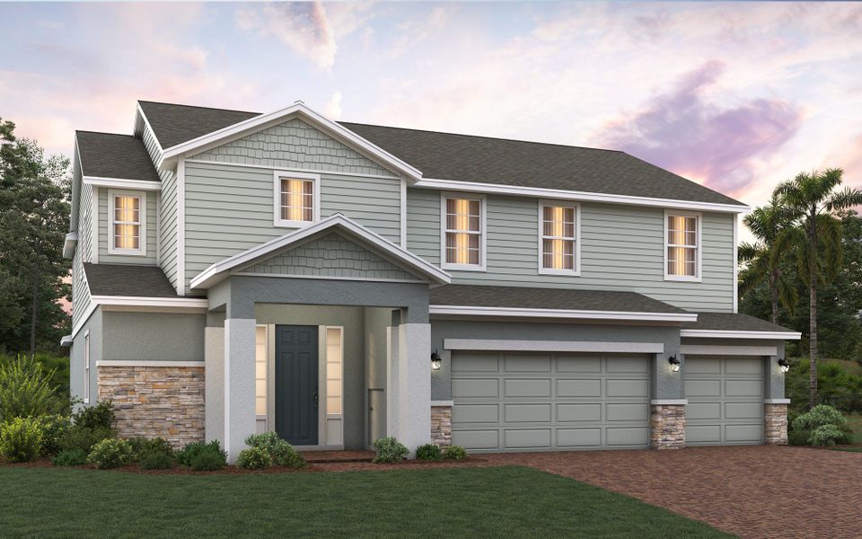 Sullivan elevation 3 shown with optional stone