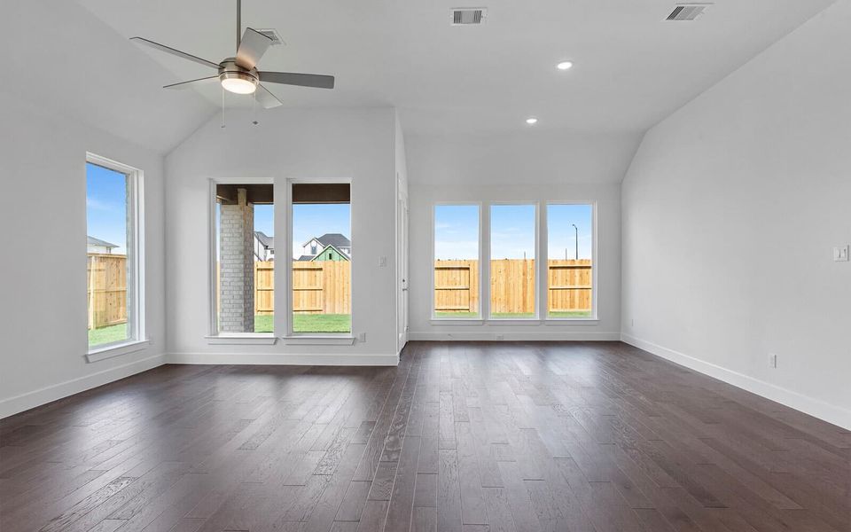 Representative unfurnished interior of a home built from the Plymouth by Brookfield Residential in 50' Traditional Homes at Elyson, Katy (Image 11). Representative unfurnished interior of a home built from the Plymouth by Brookfield Residential in 50' Traditional Homes at Elyson, Katy (Image 11).
