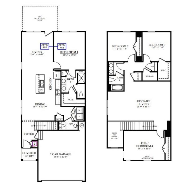 2D floor plan layout for the Savannah by D.R. Horton in Pleasant Grove, Weaverville, NC (Image 1).