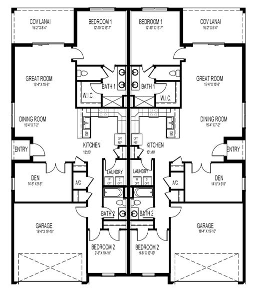 2D floor plan layout for the Carrington by D.R. Horton in Central Parc, North Port, FL (Image 3).