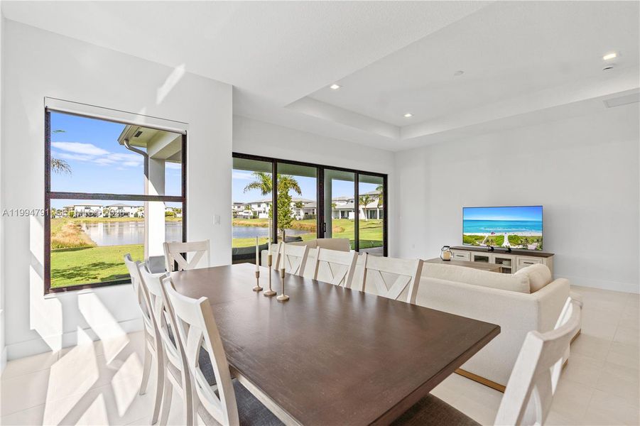 Huge open floorplan with kitchen, living