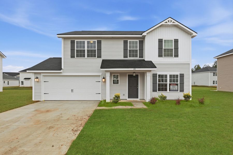 Representative exterior photo of a completed home built from the The Pamona by RTS Homes in Lakeside at Fifteen West, Hinesville, GA (Image 16).