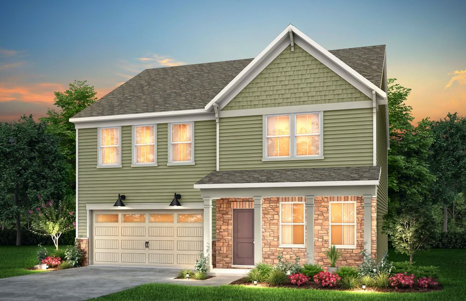 Front exterior of a new home in Parkside Crossing, Charlotte, NC, highlighting curb appeal (Image 17). Front exterior of a new home in Parkside Crossing, Charlotte, NC, highlighting curb appeal (Image 17).