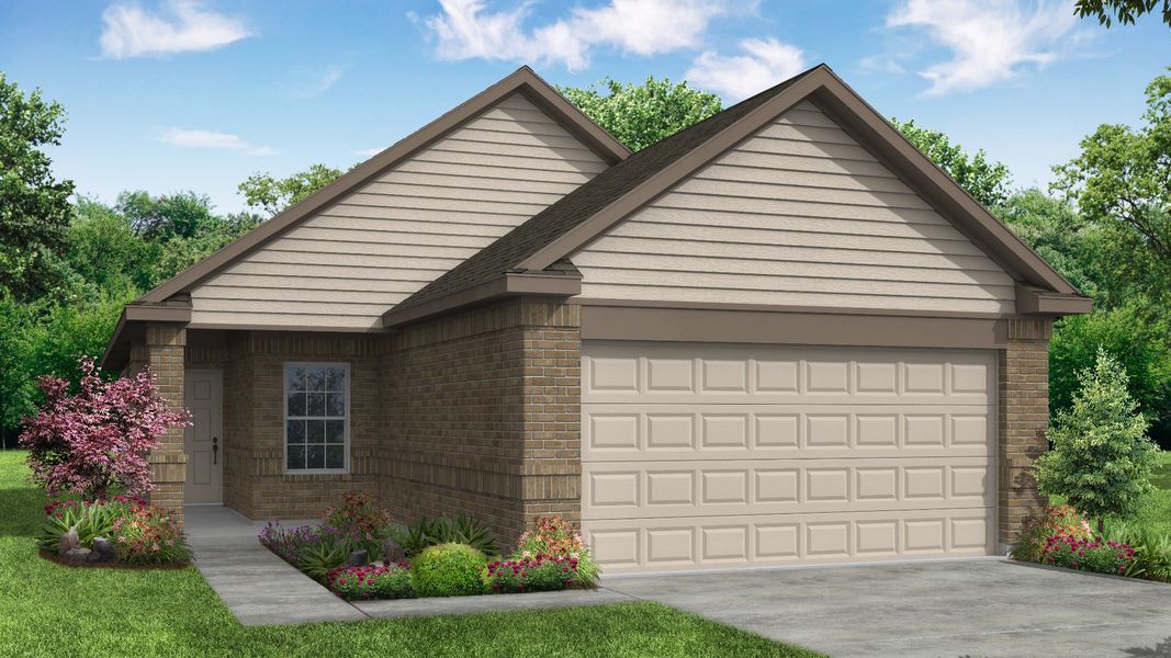 Representative exterior photo of a completed home built from the The Sweetwater by Legend Homes in Christian Meadows, Ennis, TX (Image 27).