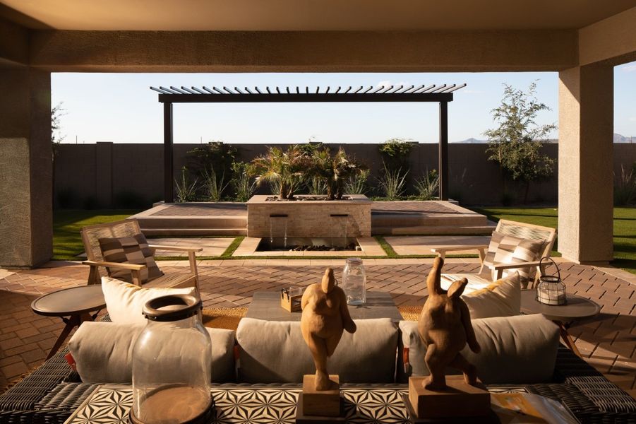 Exterior details and patio area of a home in Elegance at Eastmark, Mesa (Image 20).