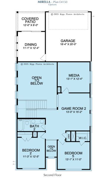 2D floor plan layout for the Mirella by Landon Homes in Fields - East Village, Frisco, TX (Image 21). 2D floor plan layout for the Mirella by Landon Homes in Fields - East Village, Frisco, TX (Image 21).