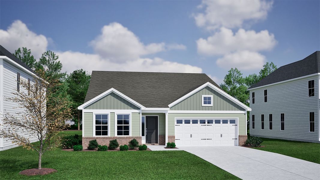 Representative exterior photo of a completed home built from the Lanier - Genesis Value Collection by Mungo Homes in Willowbrook, Shelby, NC (Image 10).