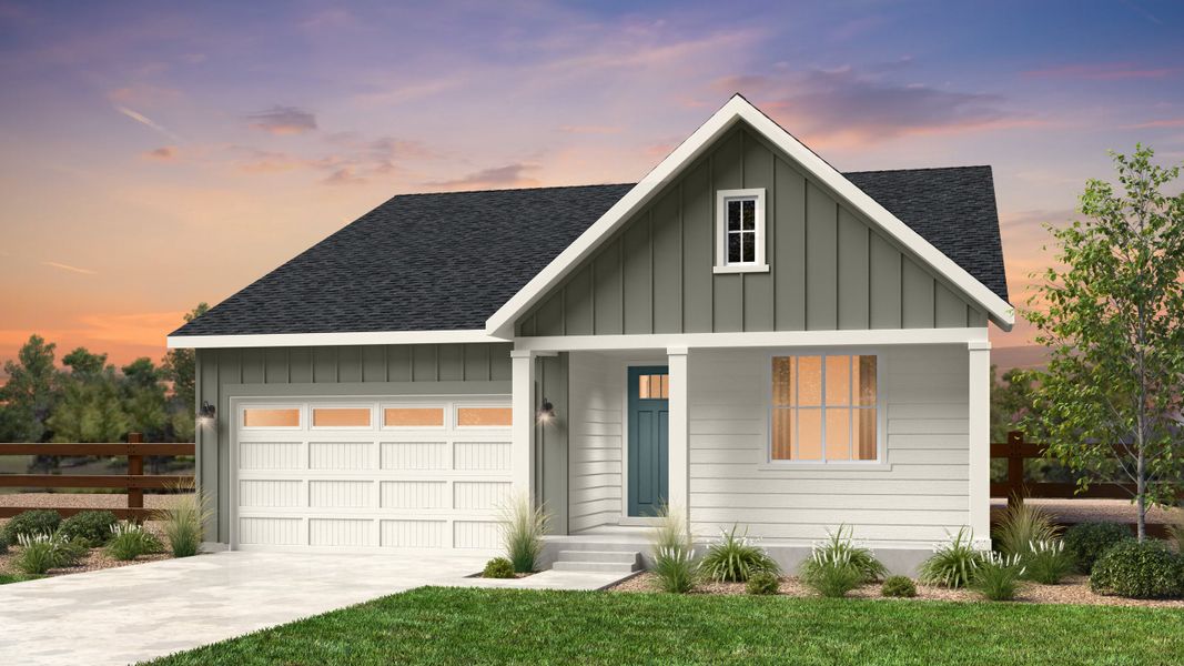 Representative exterior photo of a completed home built from the Boulder by Taylor Morrison in The Town Collection at Independence, Elizabeth, CO (Image 19).