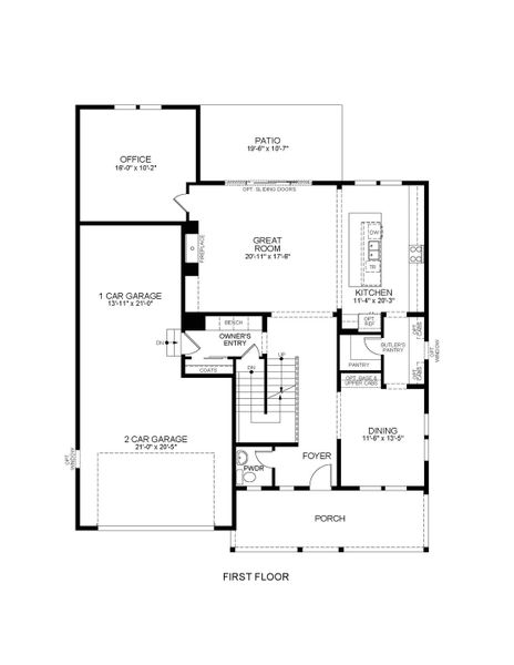 2D floor plan layout for the 6240 by Scott Felder Homes in Westerly, Erie, CO (Image 3).
