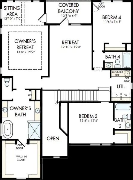 2D floor plan layout of this home in Havencroft, Woodstock, GA (Image 3). 2D floor plan layout of this home in Havencroft, Woodstock, GA (Image 3).