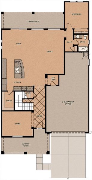 2D floor plan layout for the Arena Cove by Fulton Homes in North Shore at Escalante, Surprise, AZ (Image 3). 2D floor plan layout for the Arena Cove by Fulton Homes in North Shore at Escalante, Surprise, AZ (Image 3).