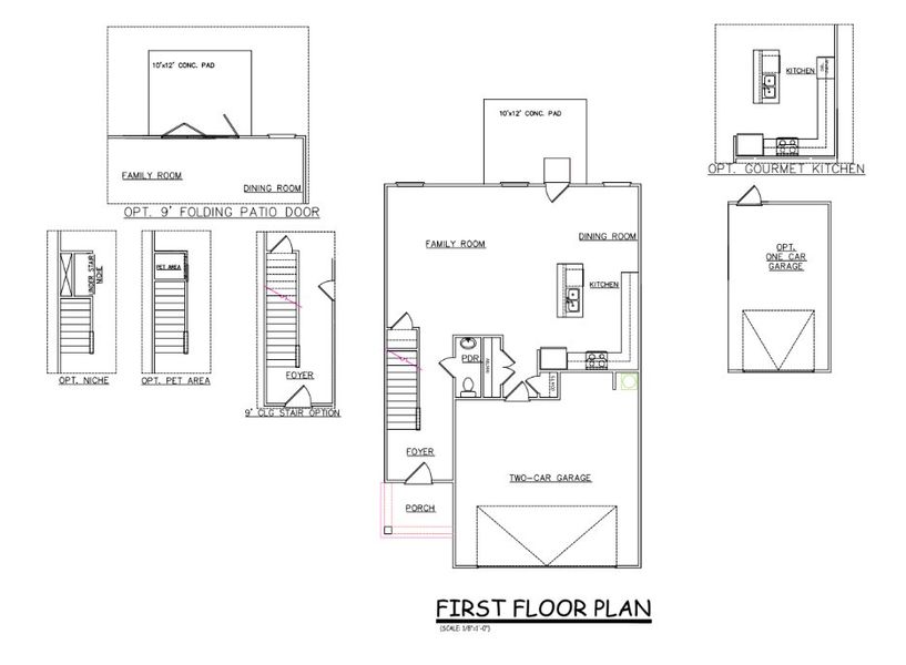 2D floor plan layout for the Madison - Single Family Homes by Dream Finders Homes in Crossvine Village, LaGrange, GA (Image 3).