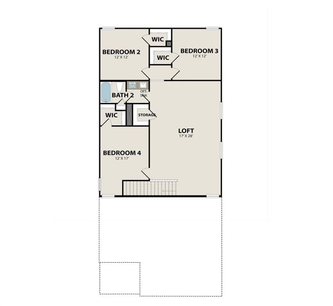 2D floor plan layout of this home in Lakes at Black Oak, Magnolia, TX (Image 5).