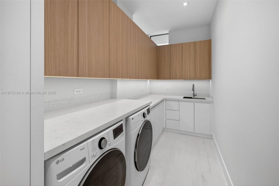 Laundry Room with Story Windows