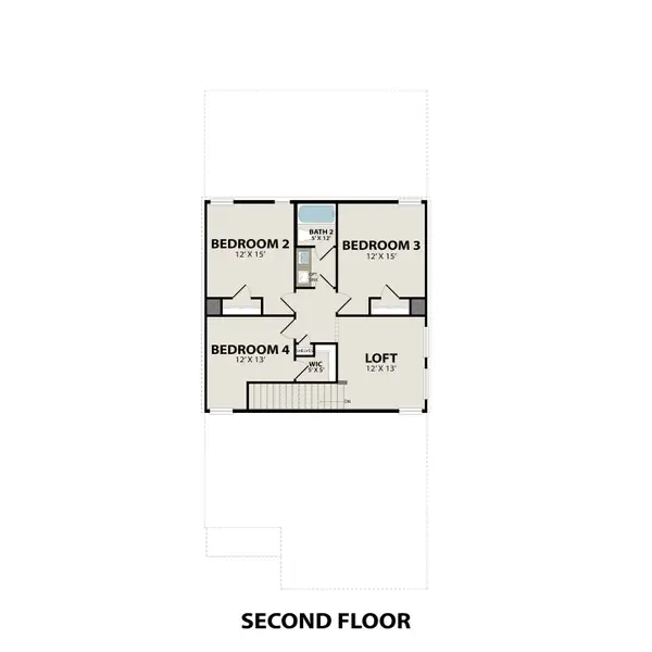 2D floor plan layout for the The Sabine F by Davidson Homes LLC in Spring Branch Crossing, Conroe, TX (Image 4).